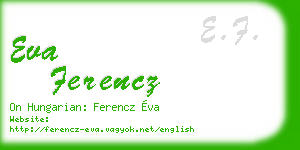 eva ferencz business card